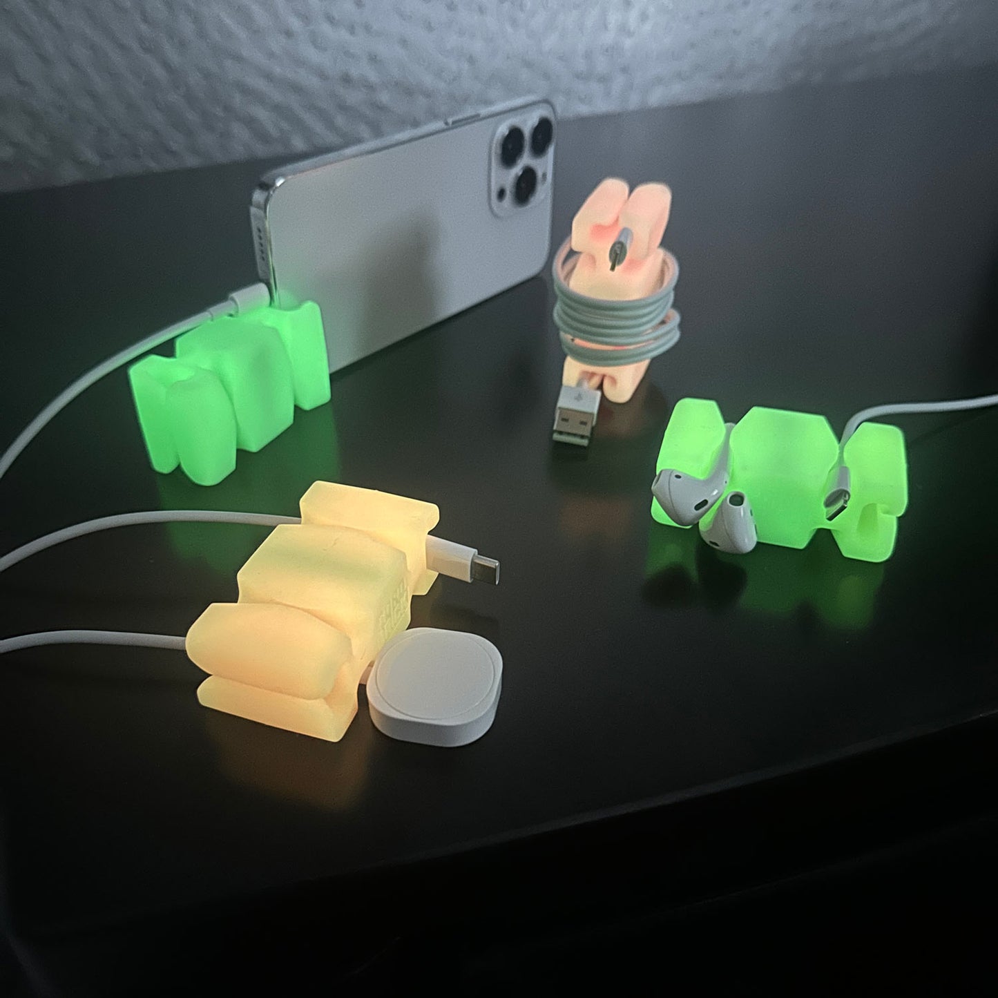 CordBrick GLOW MultiPacks - Glowing Weighted Cord Holder, Cable Wrap, Phone Accessory & Stocking Stuffer