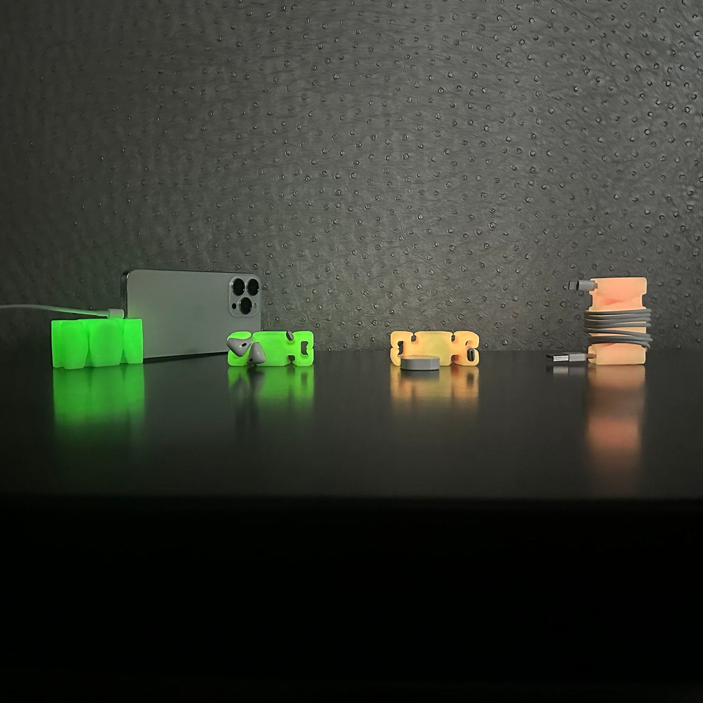 CordBrick GLOW MultiPacks - Glowing Weighted Cord Holder, Cable Wrap, Phone Accessory & Stocking Stuffer