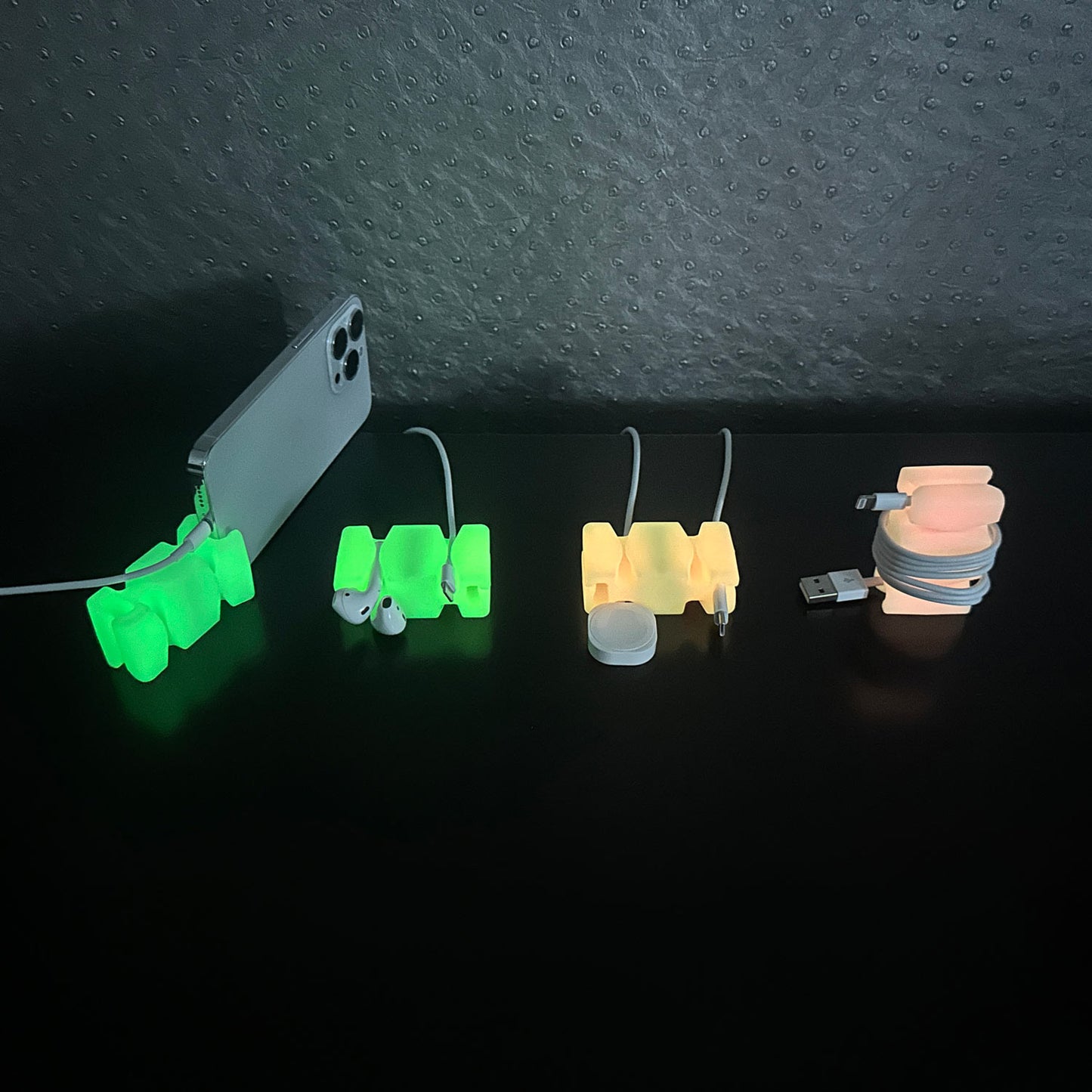 CordBrick GLOW MultiPacks - Glowing Weighted Cord Holder, Cable Wrap, Phone Accessory & Stocking Stuffer