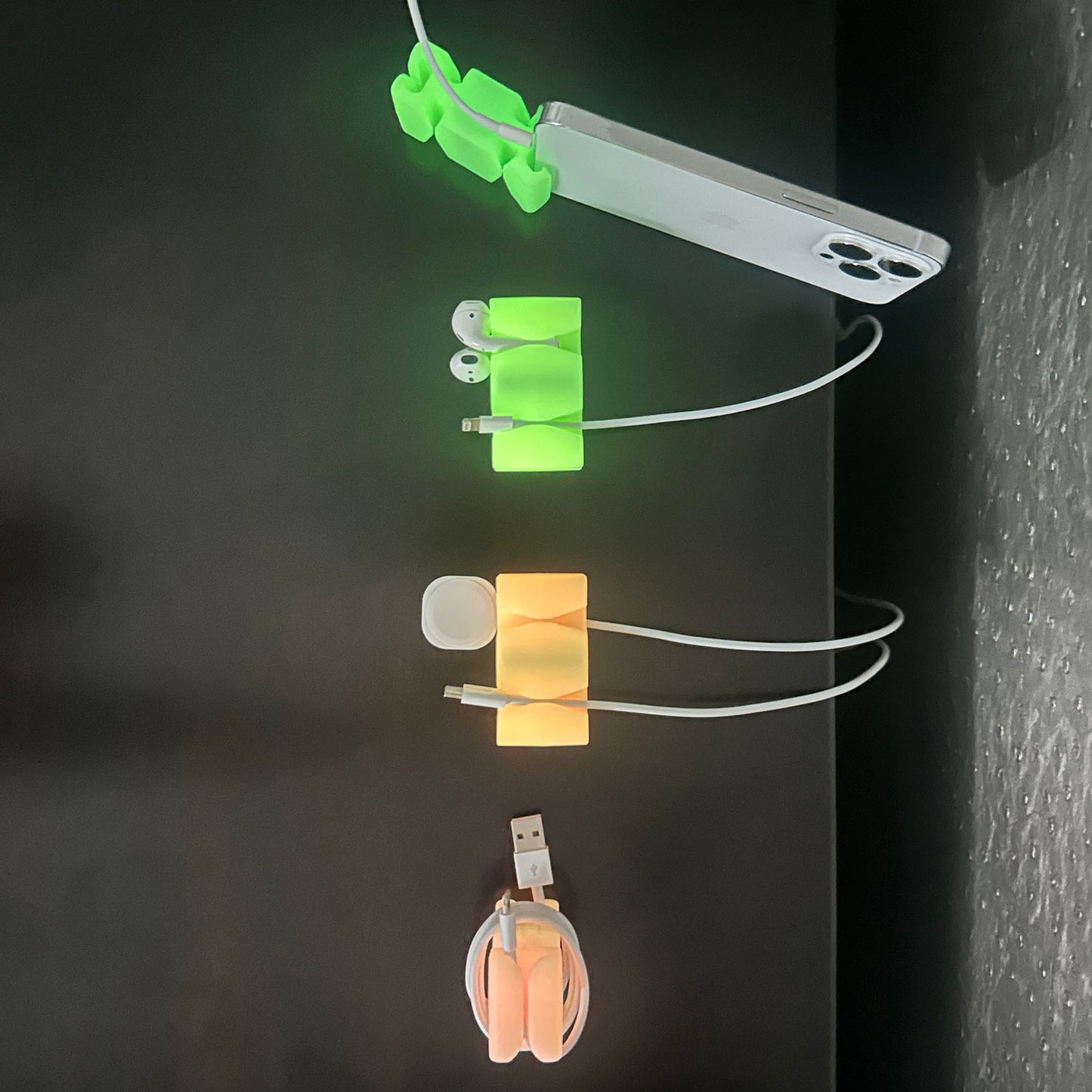 CordBrick GLOW MultiPacks - Glowing Weighted Cord Holder, Cable Wrap, Phone Accessory & Stocking Stuffer