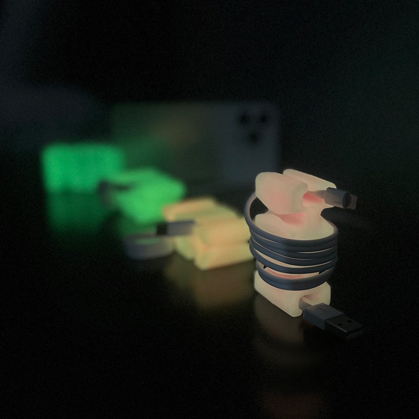 CordBrick GLOW MultiPacks - Glowing Weighted Cord Holder, Cable Wrap, Phone Accessory & Stocking Stuffer