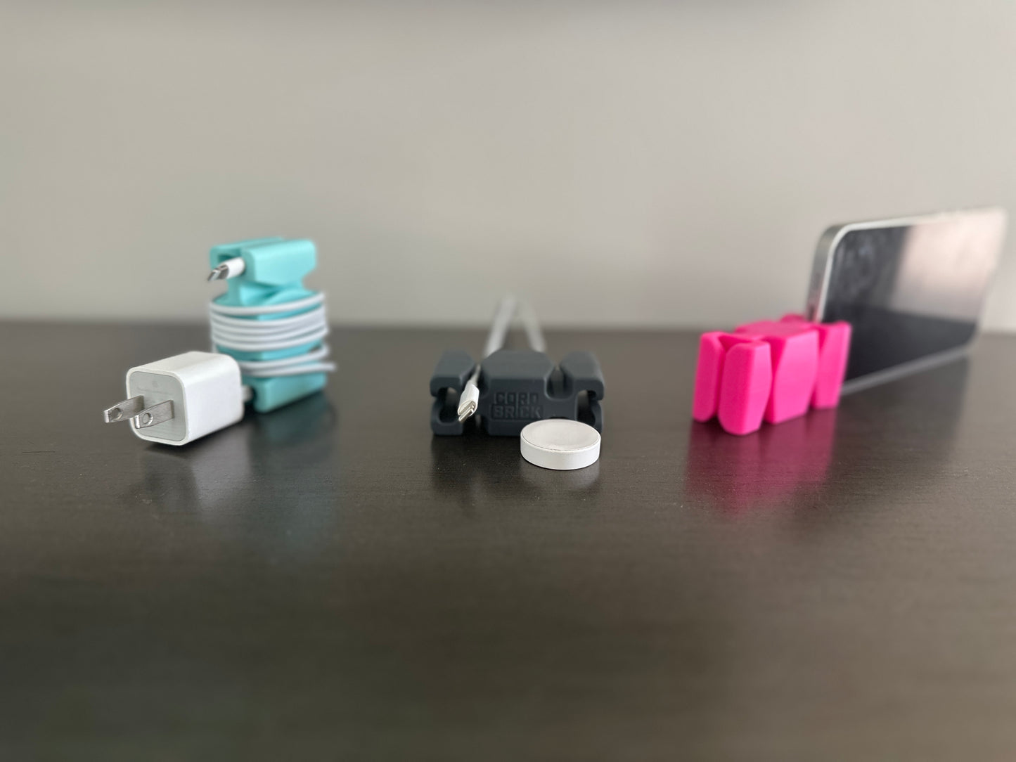 CordBrick® Weighted Cord Holder & Travel Cable Wrap. Stocking Stuffer & Phone Accessory