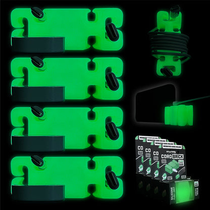 GlowBrick - Glowing Weighted Cord Holder, Cable Wrap, Phone Accessory & Stocking Stuffer