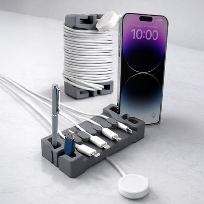 DeskBrick® Weighted Cord & Desk Organizer, Holder for Phone and Pens