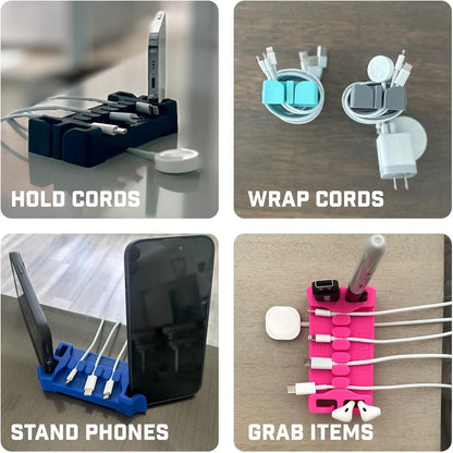 DeskBrick® Weighted Cord & Desk Organizer, Holder for Phone and Pens