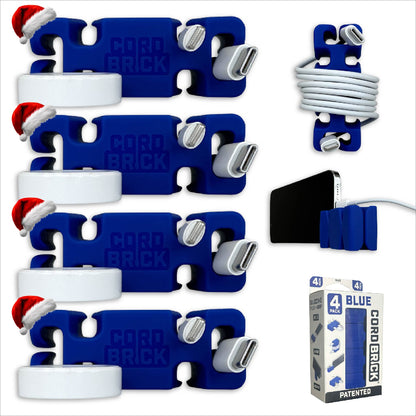 CordBrick Stocking Stuffers for Adults Cord Management Weighted Cord Holder Cable Wrap Phone Stand - Multiuse Gadget Organizer for Nightstand, Desk. Gift for Men, Durable Silicone.