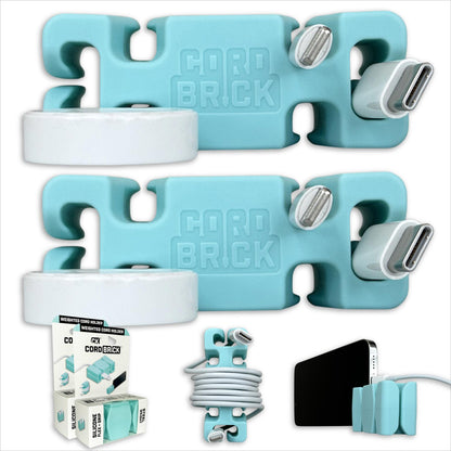 CordBrick® Weighted Cord Holder & Travel Cable Wrap. Stocking Stuffer & Phone Accessory