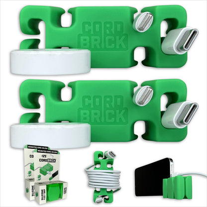 CordBrick® Weighted Cord Holder & Travel Cable Wrap. Stocking Stuffer & Phone Accessory