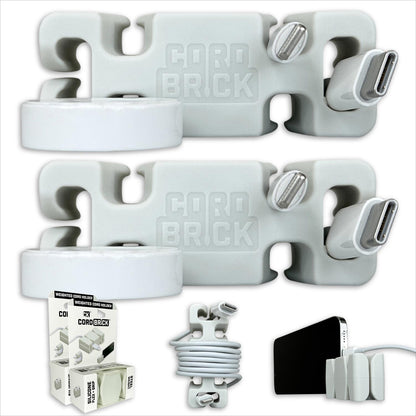 CordBrick® Weighted Cord Holder & Travel Cable Wrap. Stocking Stuffer & Phone Accessory