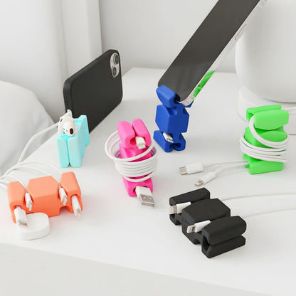 CordBrick® Stocking Stuffers for Adults Cord Management Weighted Cord Holder Cable Wrap Phone Stand - Multiuse Gadget Organizer for Nightstand, Desk. Gift for Men, Durable Silicone.