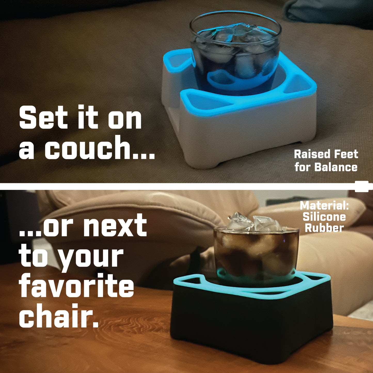 MugBrick™ Silicone Mug/Drink Holder & Desk Organizer. For Bed, Couch, Office, Car