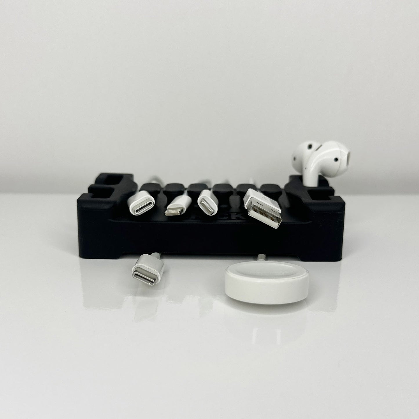 DeskBrick™ Weighted Cord & Desk Organizer, Holder for Phone and Pens