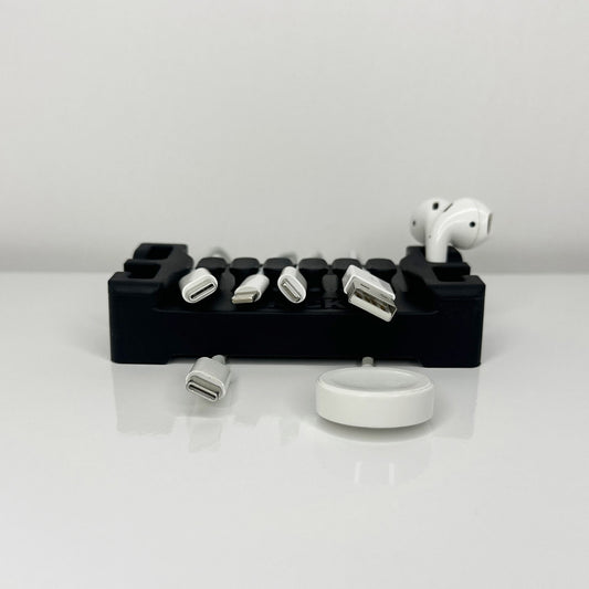 DeskBrick™ Weighted Cord & Desk Organizer, Holder for Phone and Pens
