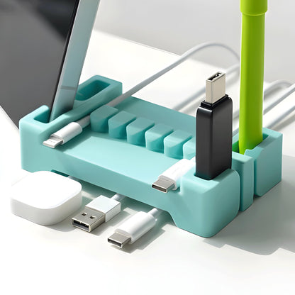 DeskBrick® Weighted Cord & Desk Organizer - Phone Holder and Multiuse Gadget