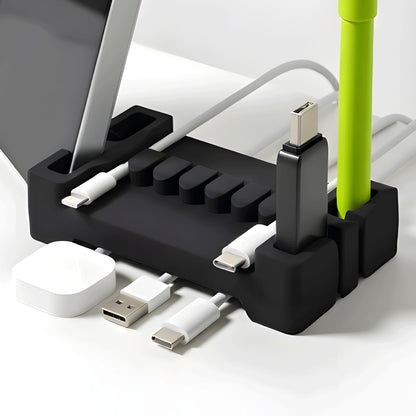 DeskBrick® Weighted Cord & Desk Organizer - Phone Holder and Multiuse Gadget