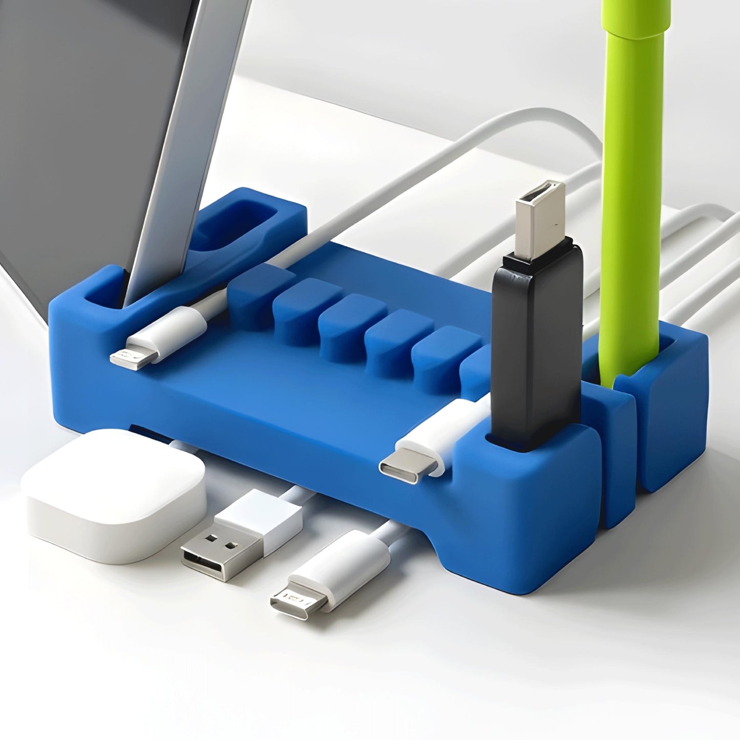 DeskBrick® Weighted Cord & Desk Organizer - Phone Holder and Multiuse Gadget