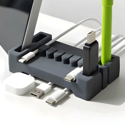 DeskBrick® Weighted Cord & Desk Organizer - Phone Holder and Multiuse Gadget