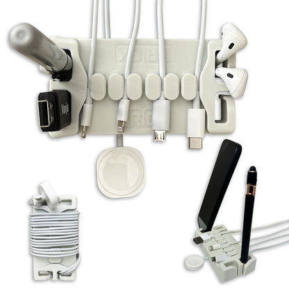 DeskBrick™ Weighted Cord & Desk Organizer, Holder for Phone and Pens