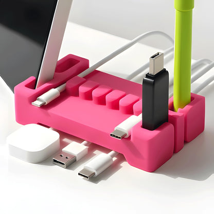 DeskBrick® Weighted Cord & Desk Organizer - Phone Holder and Multiuse Gadget