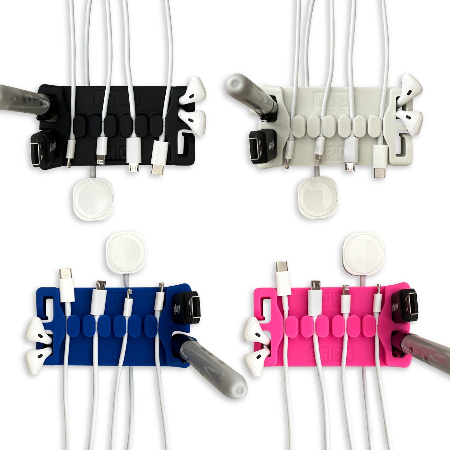 DeskBrick® Weighted Cord Organizer, Cable Wrap, Phone Stand +Multiuse Gadget