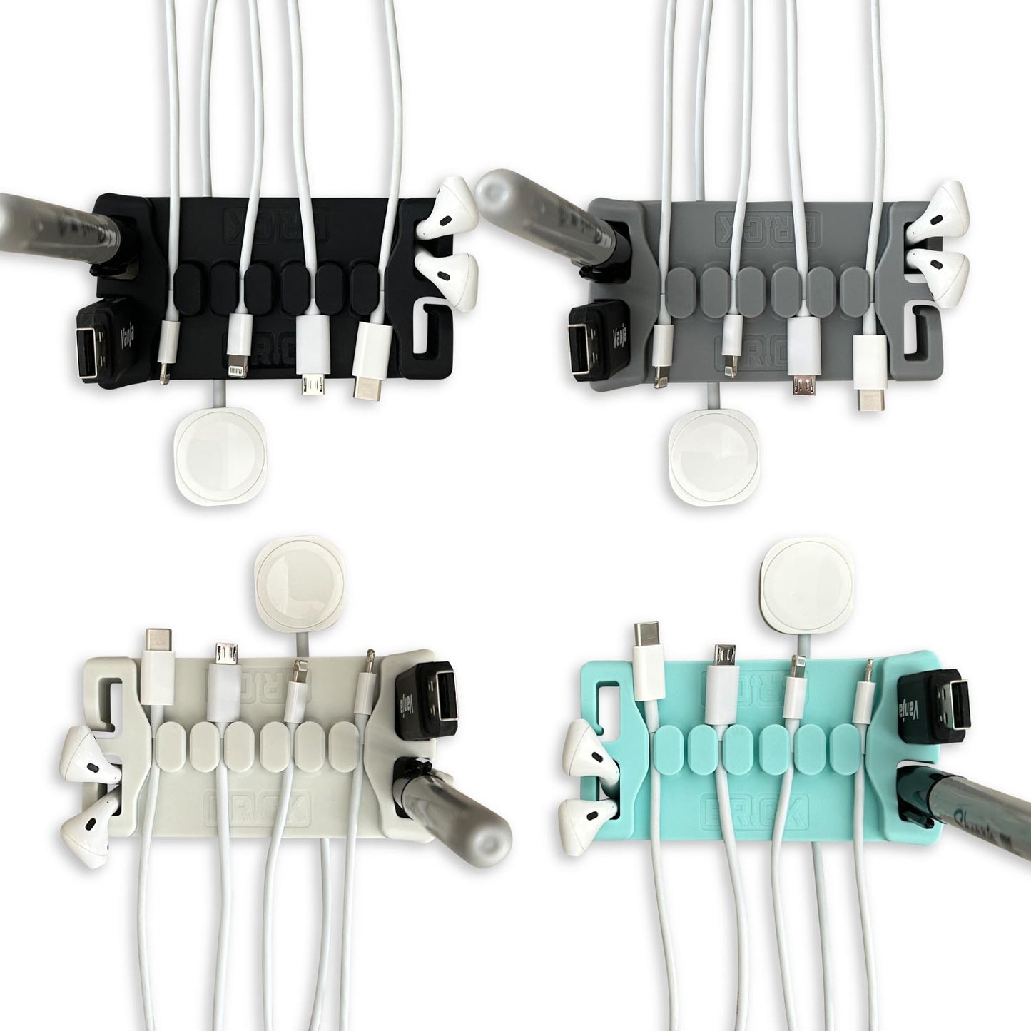 DeskBrick® Weighted Cord Organizer, Cable Wrap, Phone Stand +Multiuse Gadget