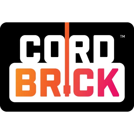 CordBrick fridge magnet image - white CordBrick logo on black background