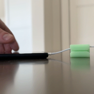 GlowBrick - Weighted Silicone Cord Holder for Nightstand. Traveling Cable Wrap, Phone Accessory, Stocking Stuffer