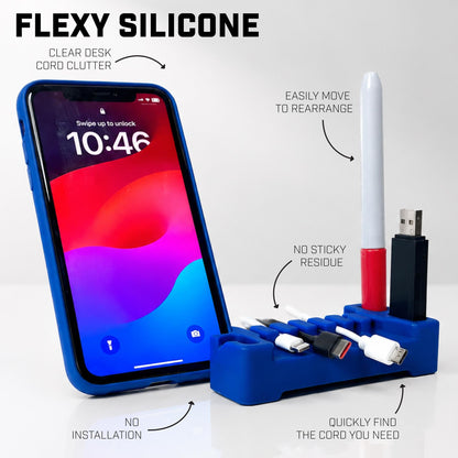 DeskBrick® Weighted Cord & Desk Organizer - Phone Holder and Multiuse Gadget