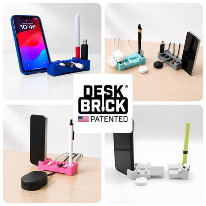 DeskBrick® Weighted Cord & Desk Organizer - Phone Holder and Multiuse Gadget