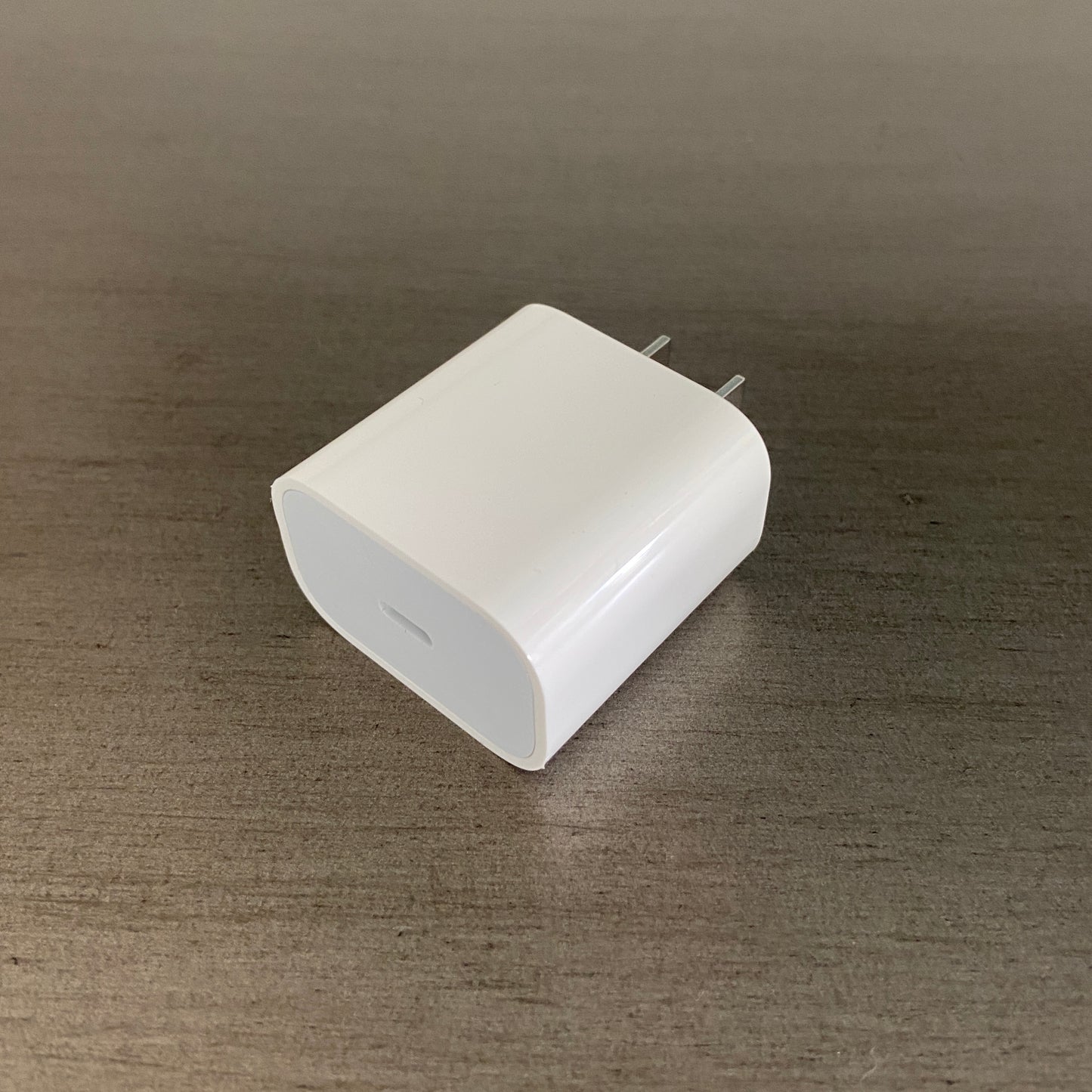 Top Angled view of a USB-C Wall Charger Brick