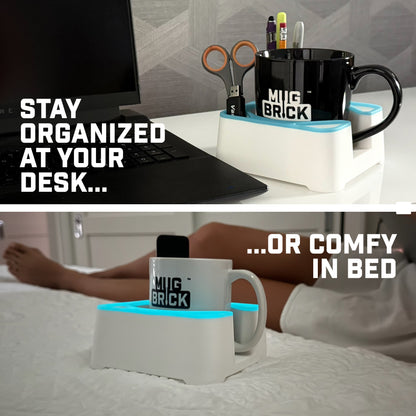 MugBrick™ Silicone Mug/Drink Holder & Desk Organizer. For Bed, Couch, Office, Car