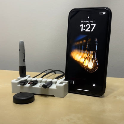 DeskBrick™ Weighted Cord Organizer, Cable Wrap, Phone Stand +Multiuse Gadget