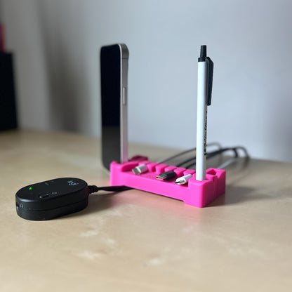 DeskBrick™ Weighted Cord & Desk Organizer, Holder for Phone and Pens